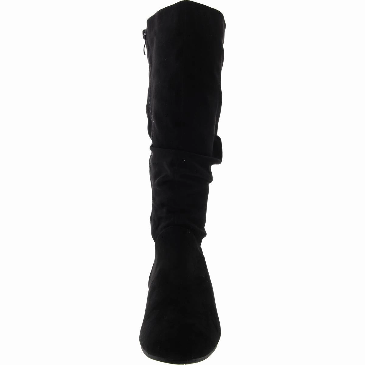 1381013 Womens Faux Suede Wedge Boot Mid-Calf Boots