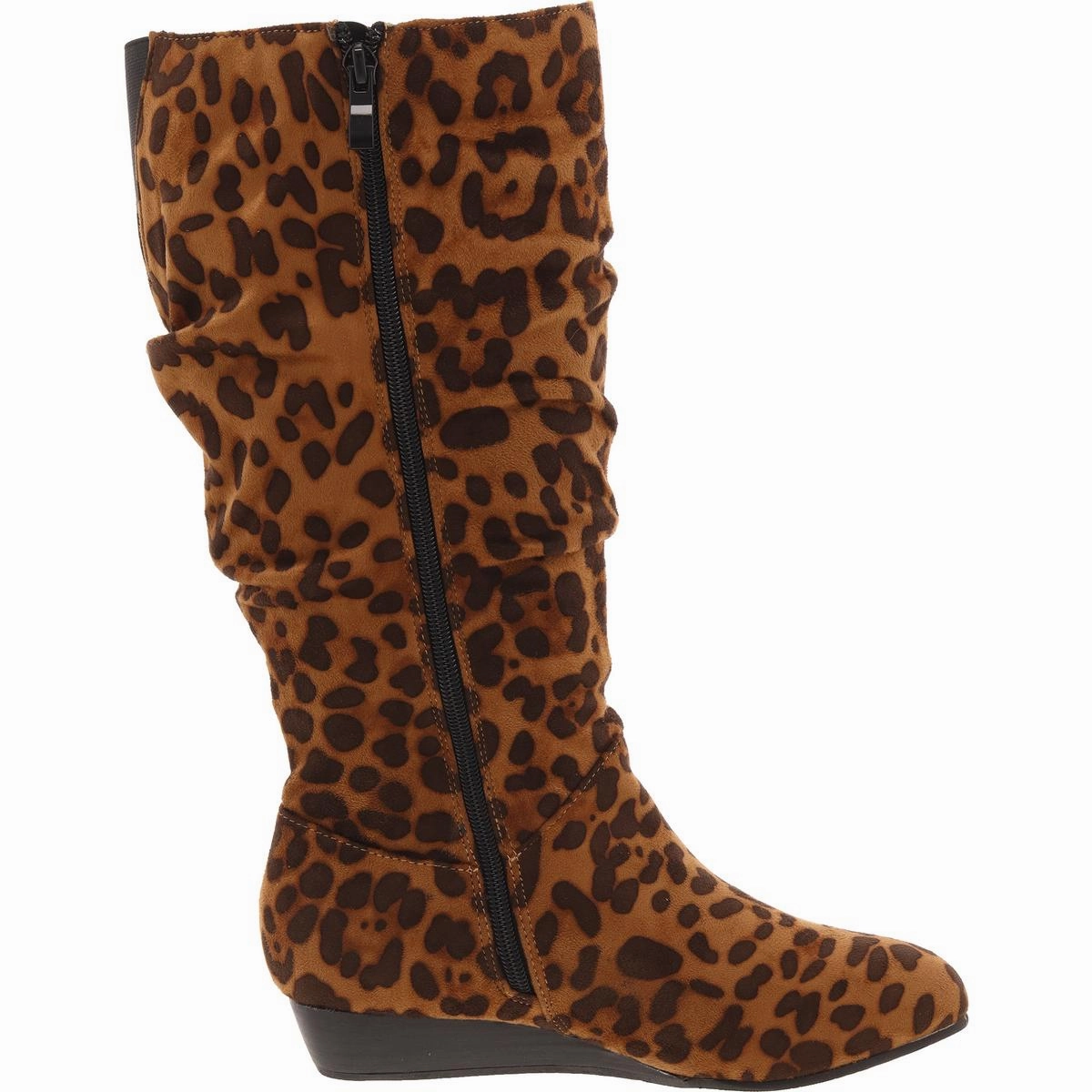 1381013 Womens Faux Suede Wedge Boot Mid-Calf Boots