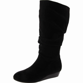 1381013 Womens Faux Suede Wedge Boot Mid-Calf Boots Womens Fashion Boots outlet store