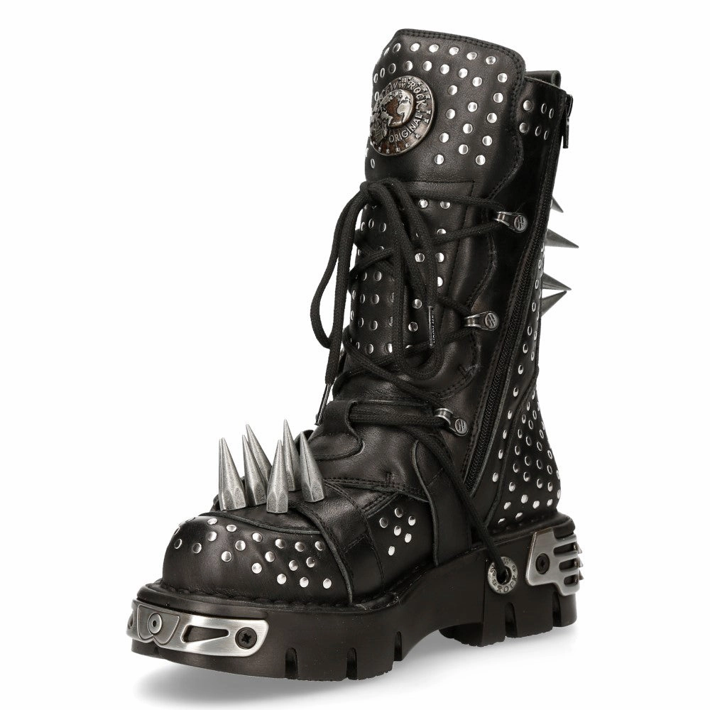 1535-S1 Punk High Boots With Metal Spikes