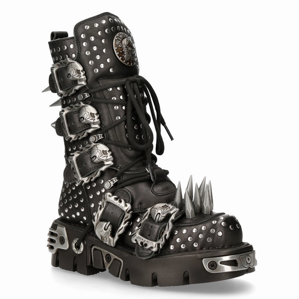 1535-S1 Punk High Boots With Metal Spikes