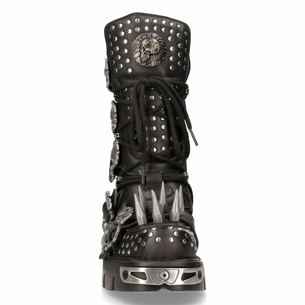 1535-S1 Punk High Boots With Metal Spikes