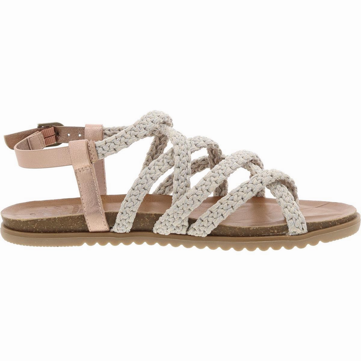 4 Earth Womens Woven Metallic Ankle Strap
