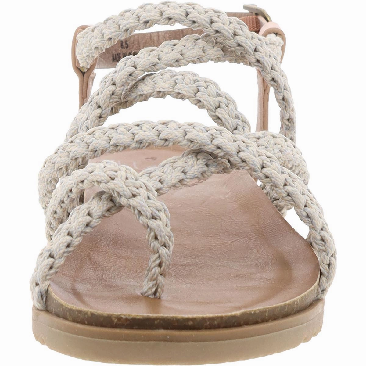 4 Earth Womens Woven Metallic Ankle Strap