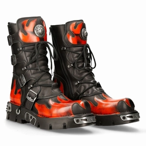 591-s1 Flame Metallic Leather Goth Boots Buy Mens Chukkas online shop