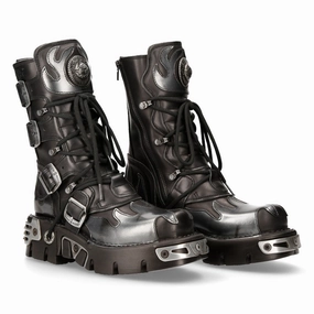 591-S2 Flame Leather Punk Goth Boots Sale on Mens Chukka Footwear
