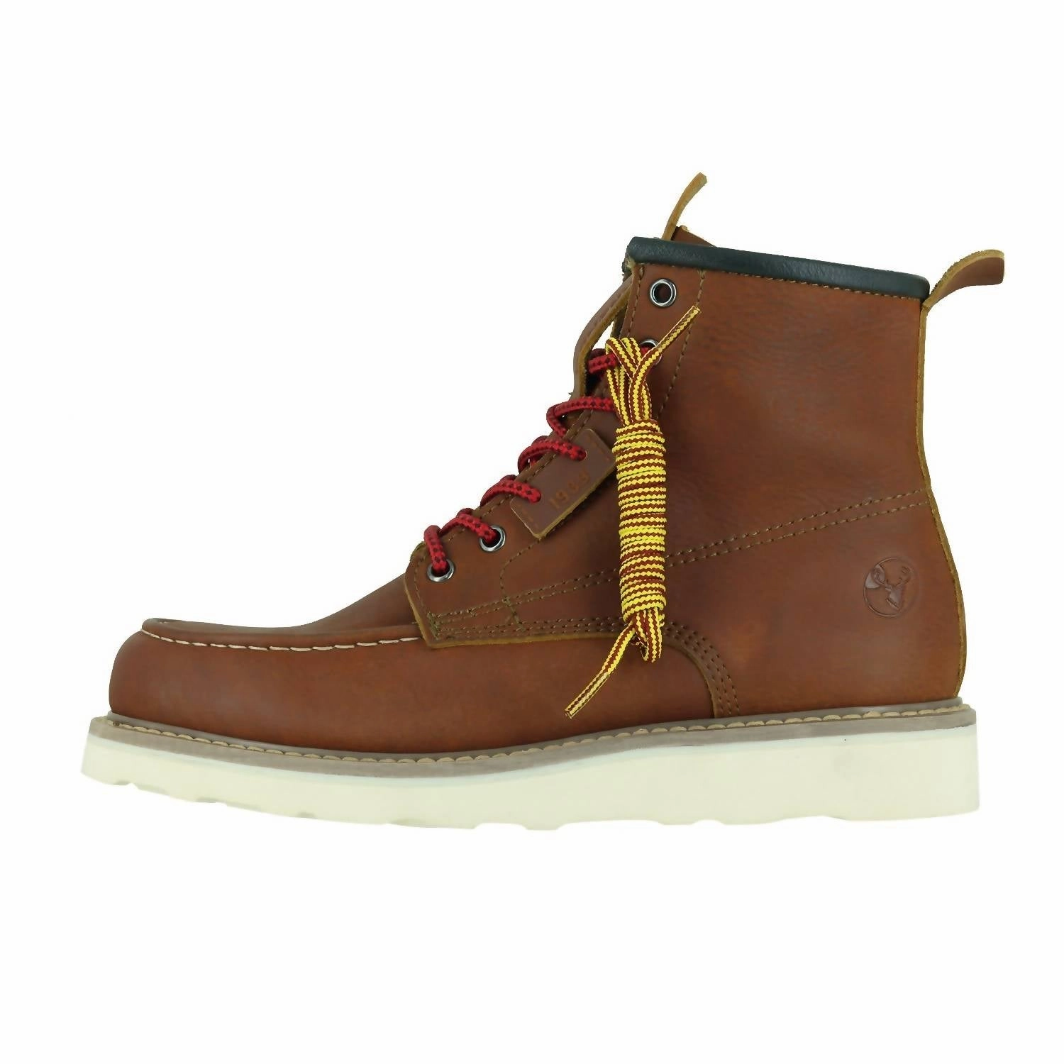 6" Moc Toe Work Boots For Men In Cognac