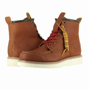 6" Moc Toe Work Boots For Men In Cognac Mens Chukka Boots outlet deals