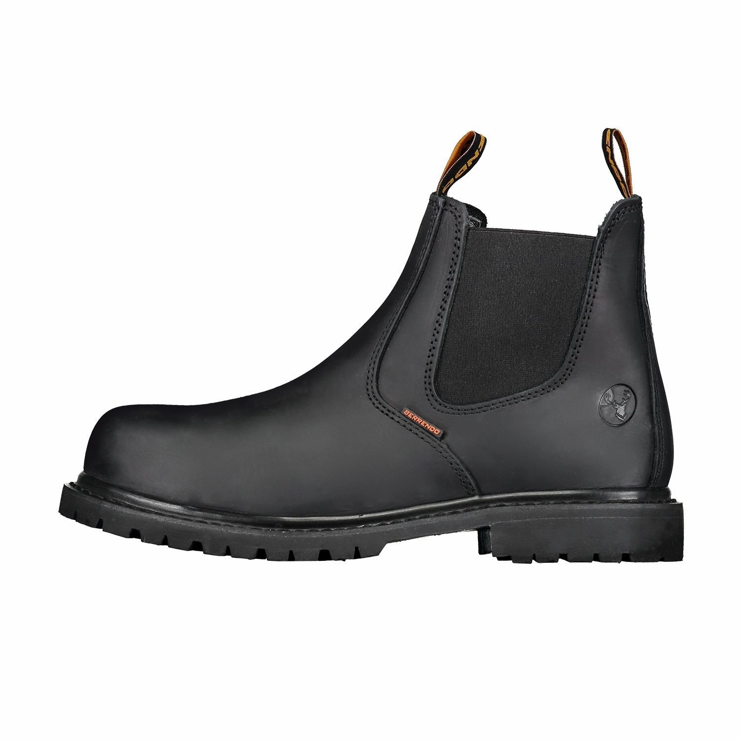 6" Steel Toe Work Boots for Men and Pull On Chelsea and Electrical Hazard and Oil and Slip Resistant