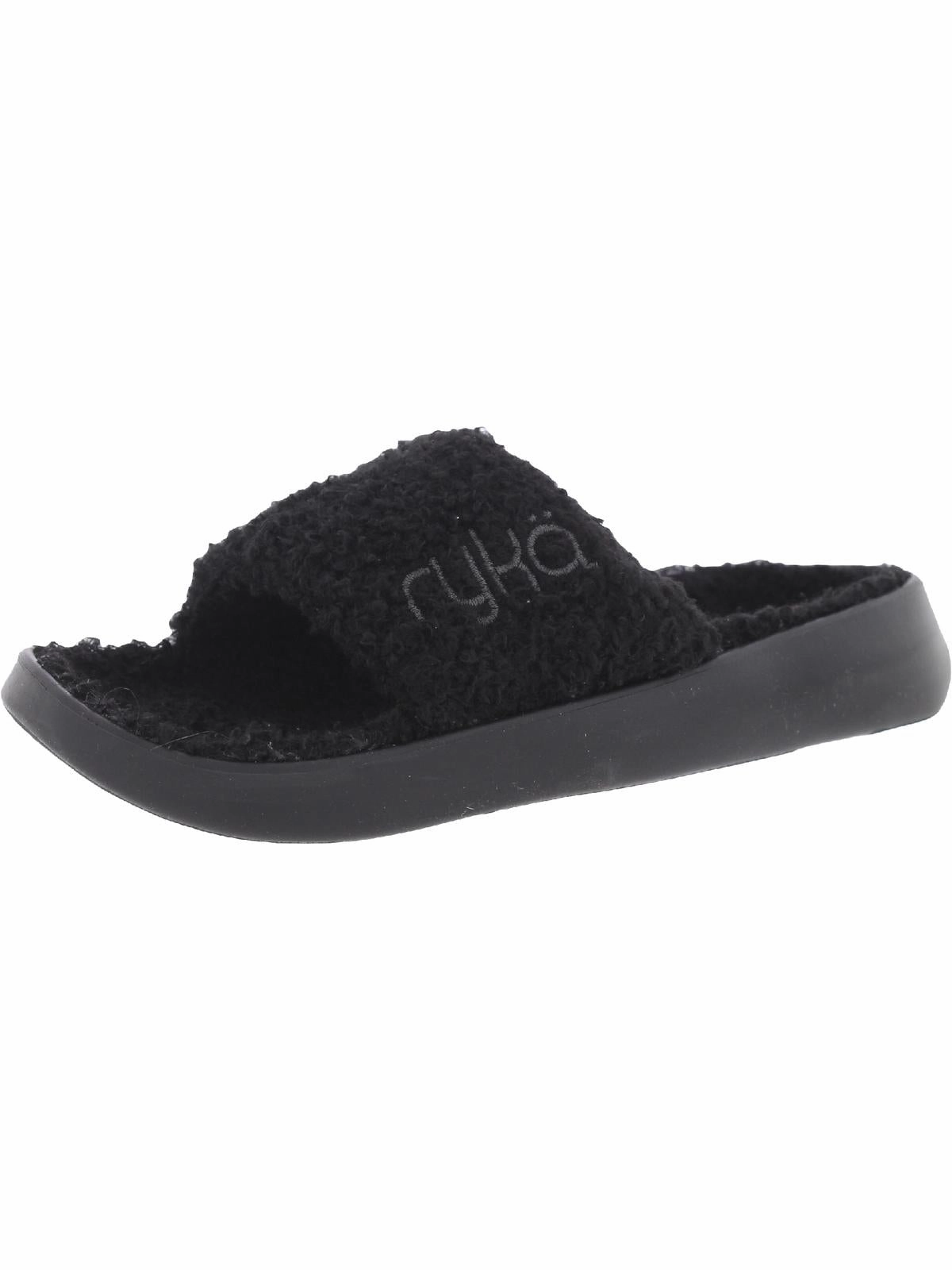 Aimi Cozy Womens Faux Fur Lined Slip on Slide Sandals