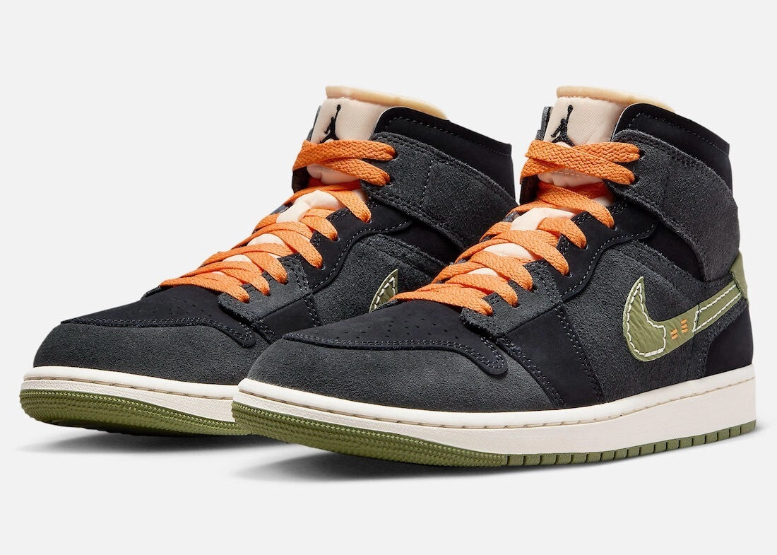 Air Jordan 1 Mid SE Craft FD6817-003 Sneaker Men 7.5 Black Lifestyle Shoe GBNC83