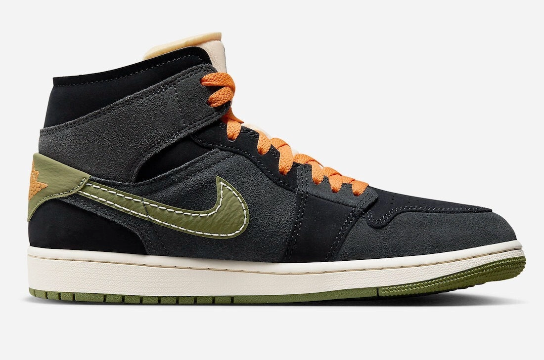 Air Jordan 1 Mid SE Craft FD6817-003 Sneaker Men 7.5 Black Lifestyle Shoe GBNC83