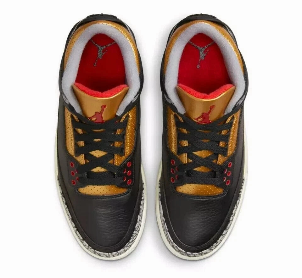 Air Jordan 3 CK9246-067 Sneaker Women's US 5 Black Gold Lifestyle Shoes GBNC286
