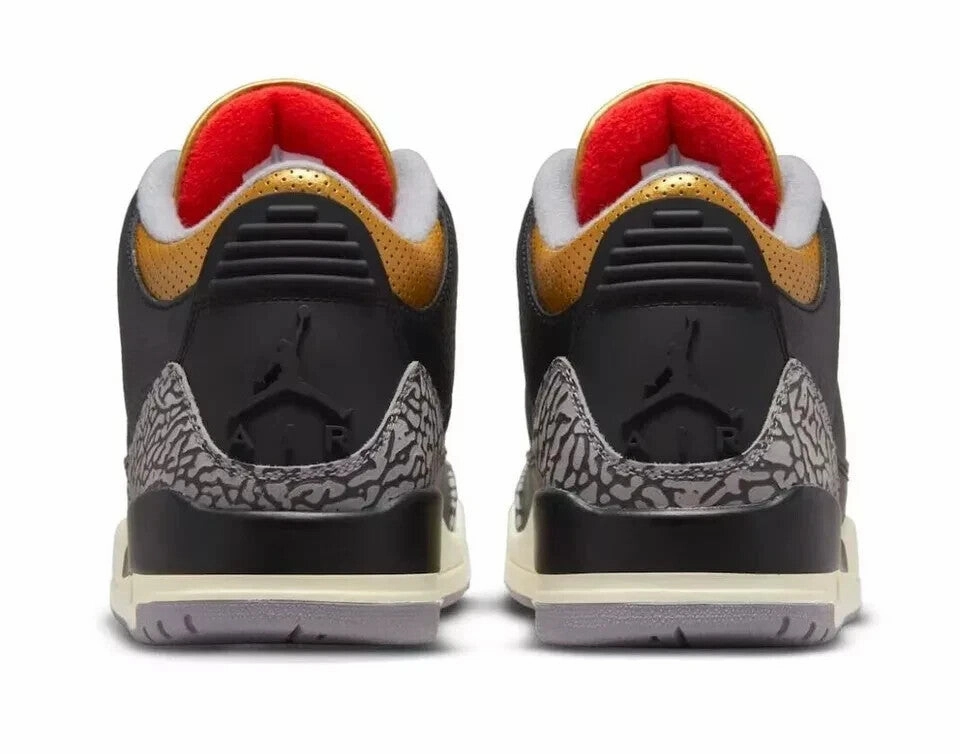 Air Jordan 3 CK9246-067 Sneaker Women's US 5 Black Gold Lifestyle Shoes GBNC286
