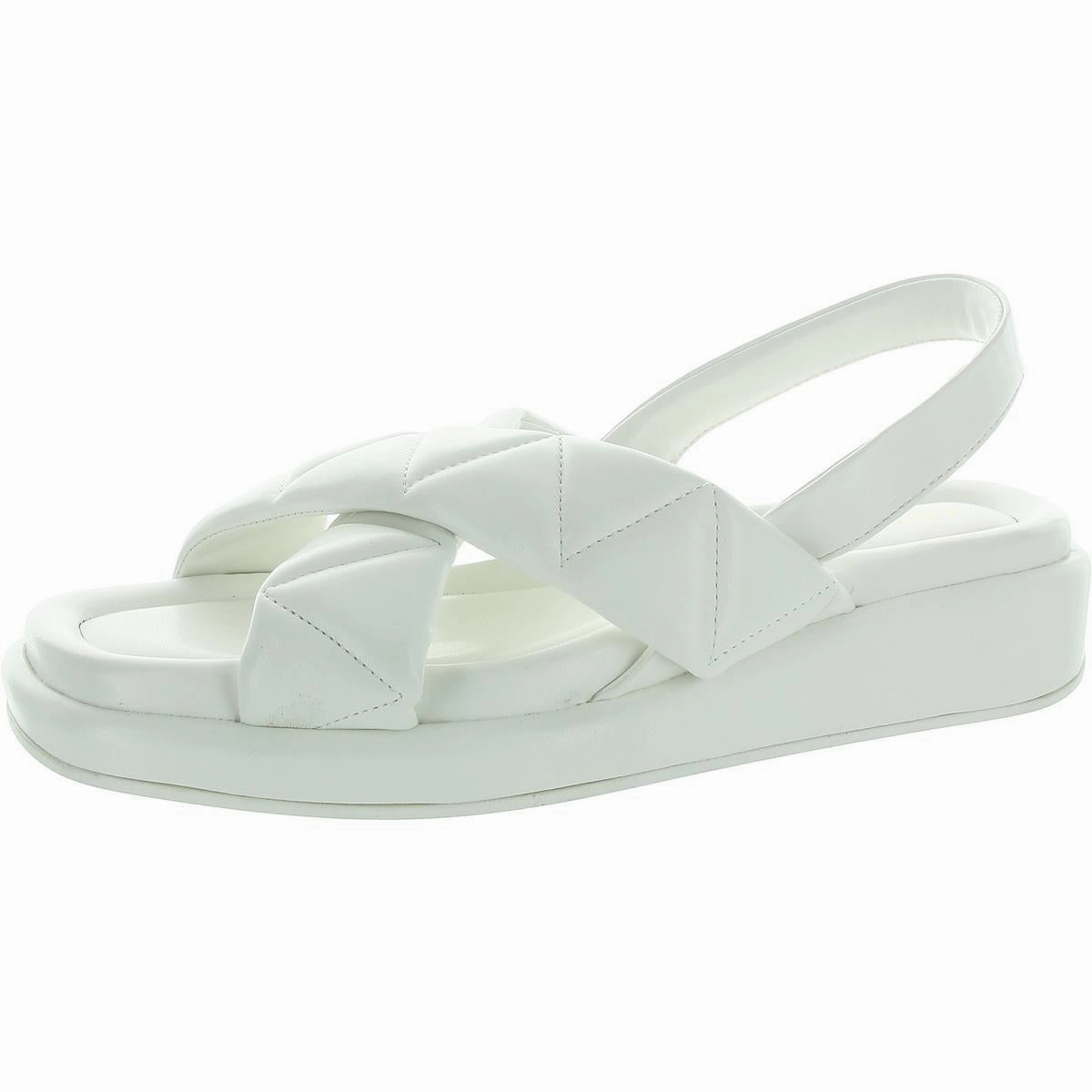 Air Womens Quilted Faux Leather Slingback Sandals