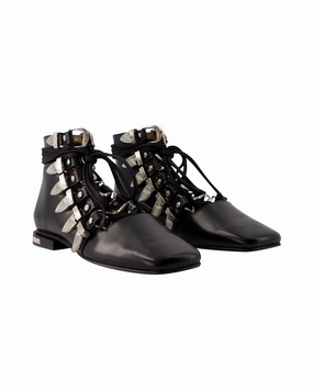 Aj1284 Ankle Boots - Toga Pulla - Leather - Black Womens Boots clearance offers