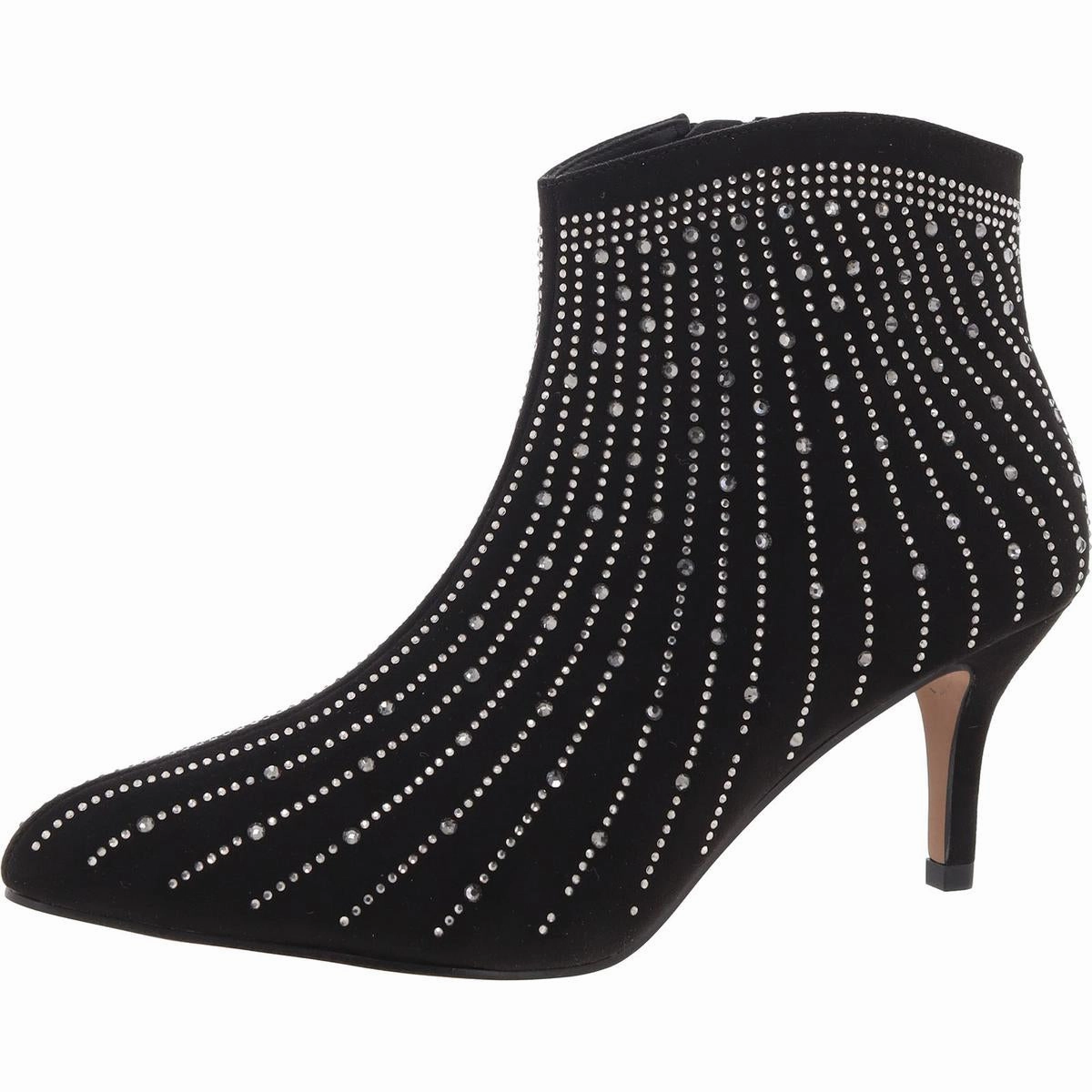 Alannis Womens Faux Suede Rhinestone Ankle Boots