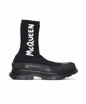 Alexander McQueen Tread ribbed-knit ankle boots Mens Shoes online flash sale