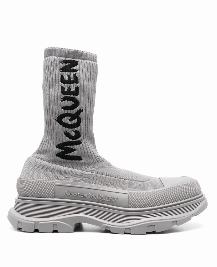 Alexander McQueen Tread ribbed-knit ankle boots Mens Shoes online flash sale