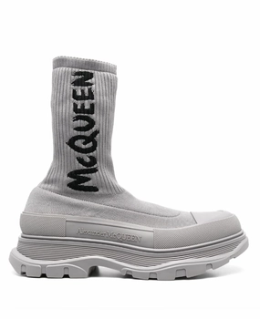 Alexander McQueen Tread ribbed-knit ankle boots Mens Shoes online flash sale