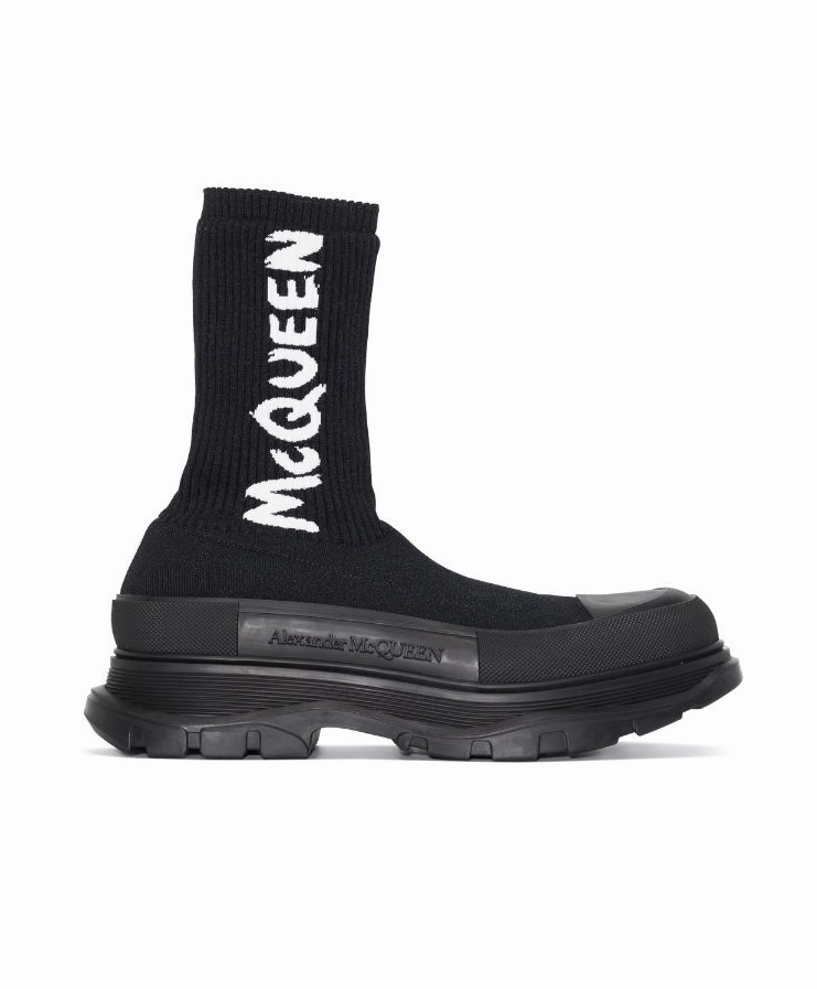 Alexander McQueen Tread ribbed-knit ankle boots Mens Shoes online flash sale