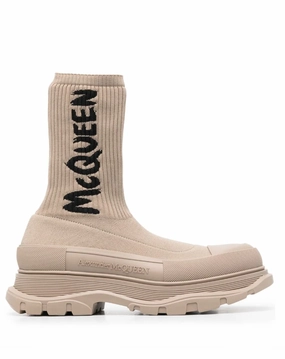 Alexander McQueen Tread ribbed-knit ankle boots Mens Shoes online flash sale