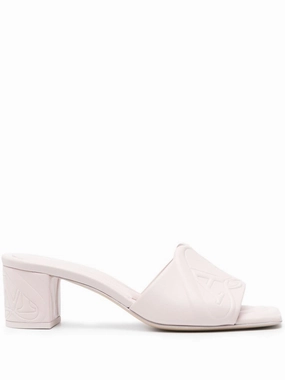 Alexander Mcqueen Women's 60Mm Seal Motif Mules Stylish Womens Slides & Sandals
