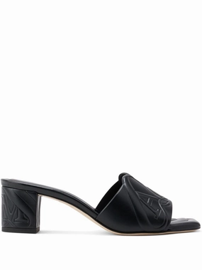 Alexander Mcqueen Women's Seal Leather Mules Stylish Womens Slides & Sandals