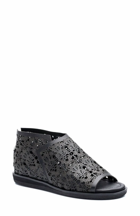 Alexie Leather Sandal In Black Laser Buy Womens Sandals with promo