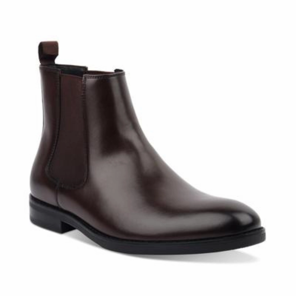 Alfani 1001593150 Boots Mens US 9.5 Brown Faux Leather Round Toe Chelsea GBNC670