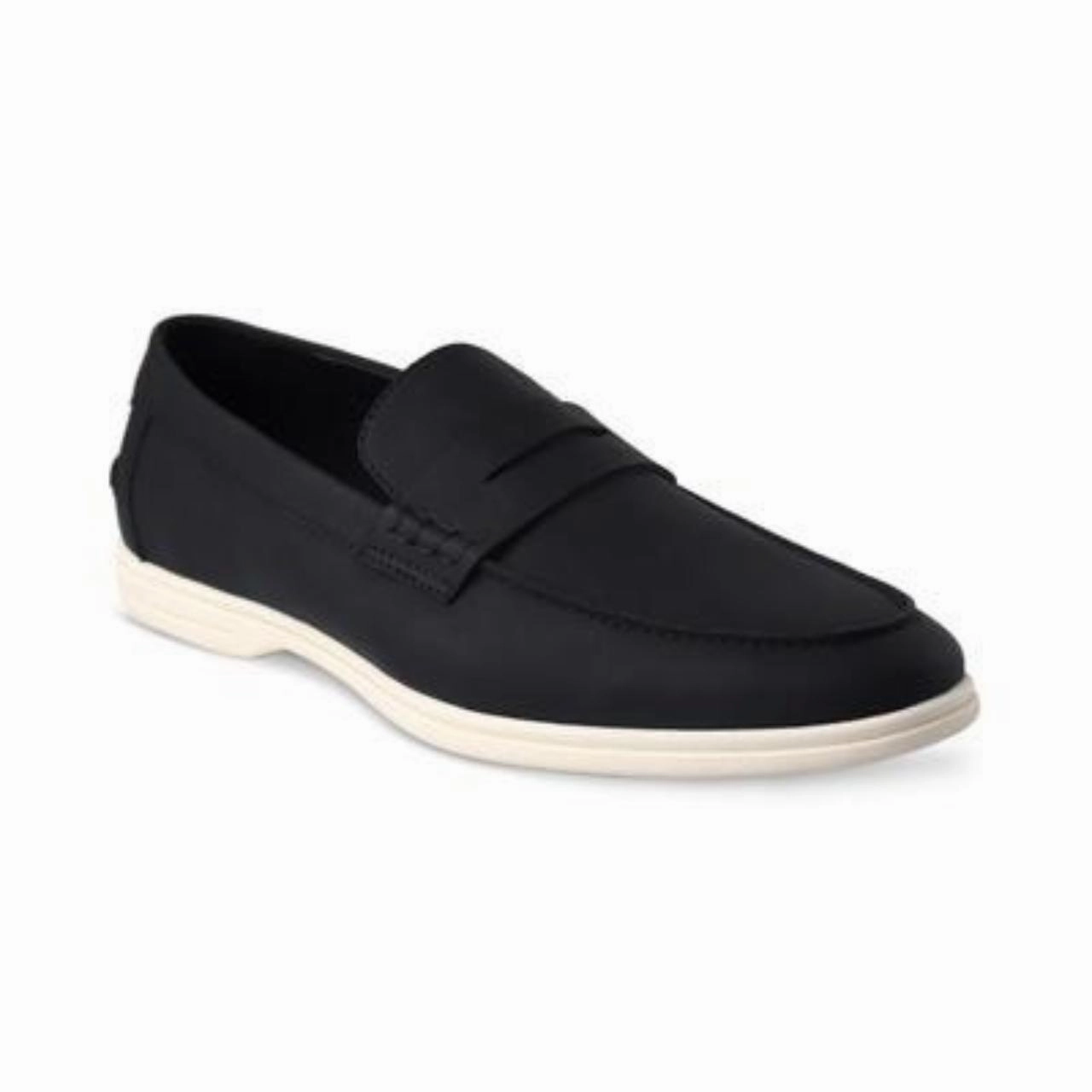 Alfani Leon 100147509 Loafer Men's Black Moc-Toe Slip-on Casual Shoes MZAA23