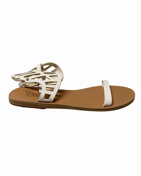Ancient Greek Sandals Ikaria Lace Vachetta in White Leather Cheap Womens Sandals clearance
