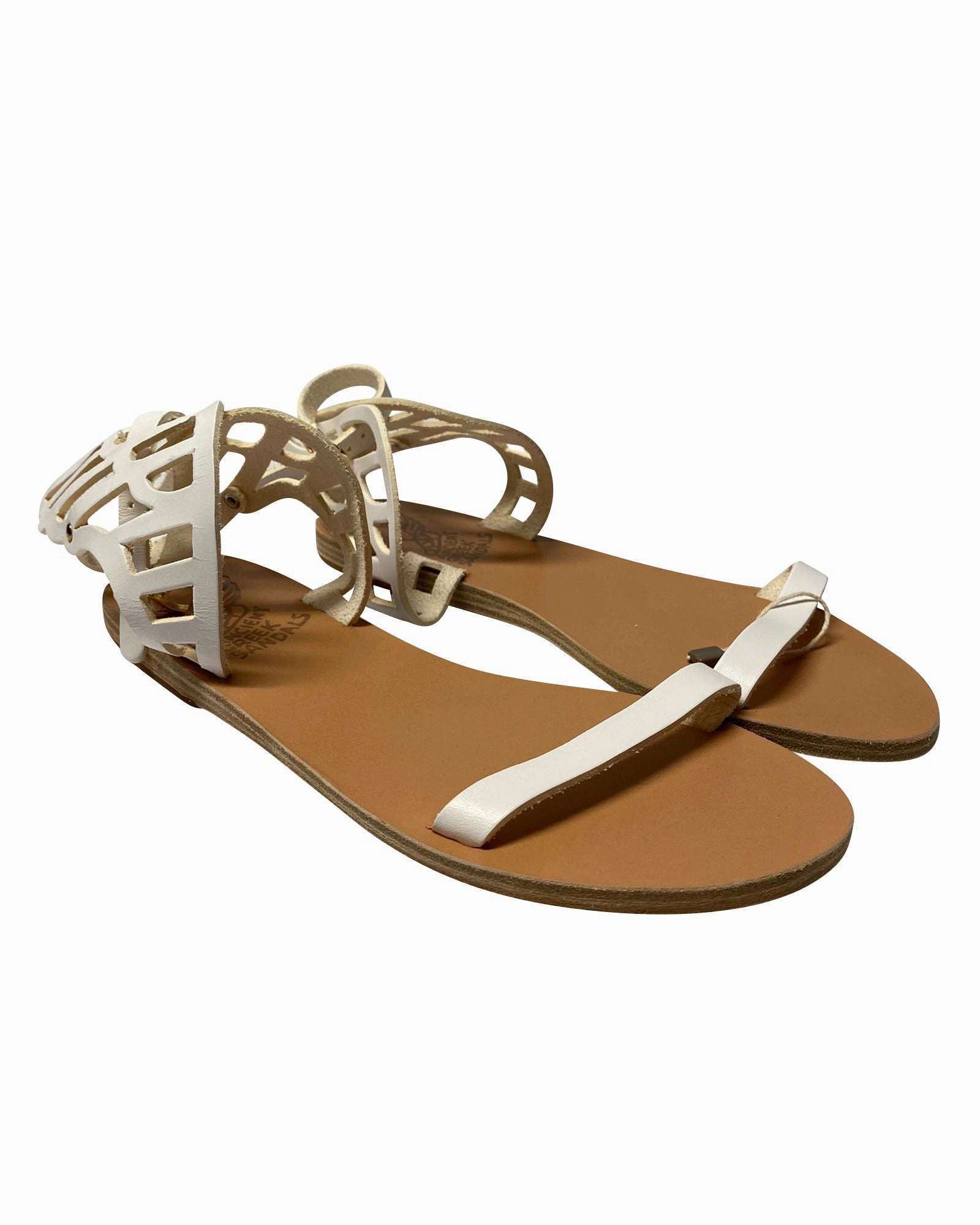 Ancient Greek Sandals Ikaria Lace Vachetta in White Leather