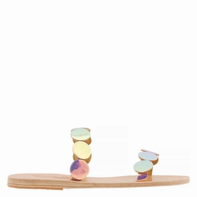 Ancient Greek Sandals Ladies Dawn St Tropez Iridescent Vachetta Flat Sandals Affordable Womens Sandals outlet