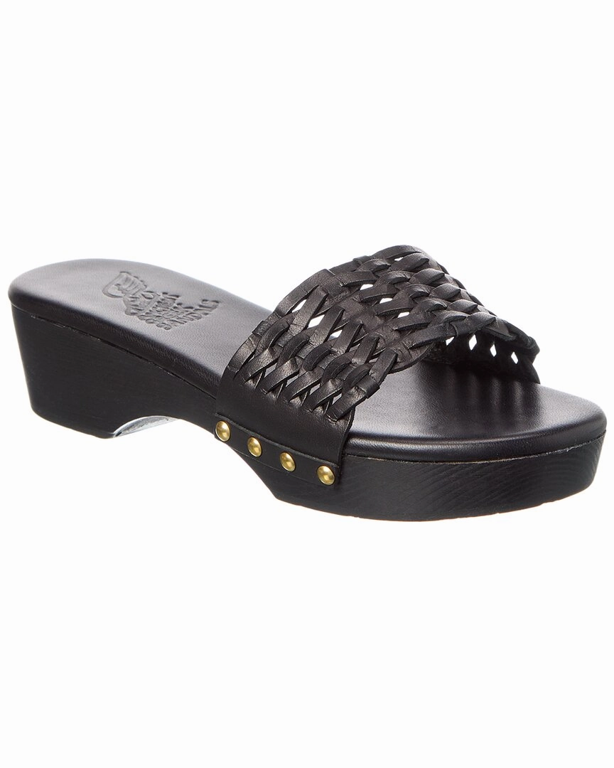Ancient Greek Sandals Open Woven Leather Clog Womens Slip-On Sandals clearance