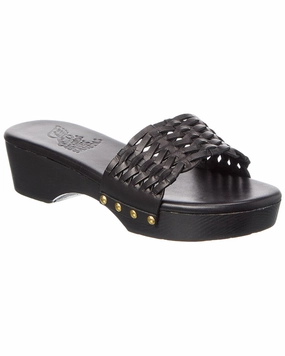 Ancient Greek Sandals Open Woven Leather Clog Womens Slip-On Sandals clearance