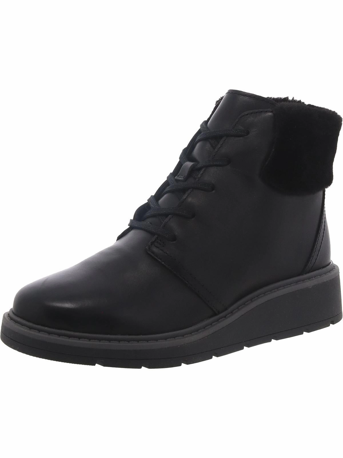 Andie Go Womens Leather Lace Up Ankle Boots