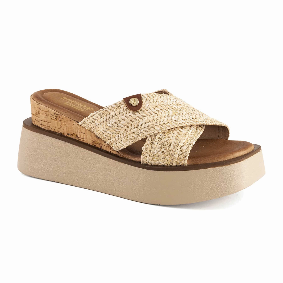 Andrea Women's Criss Cross Platform Wedge Sandals