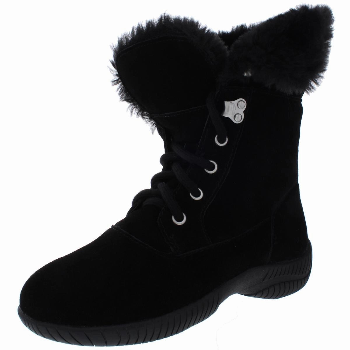 Angiee Womens Faux Fur Lace Up Booties Womens Boots sale online