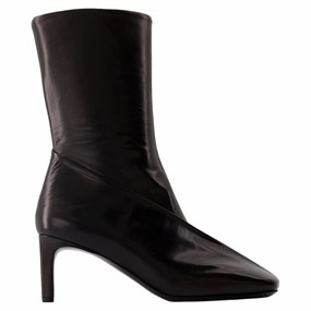 Ankle Boots - Jil Sander - Leather - Black Womens Boots clearance offers