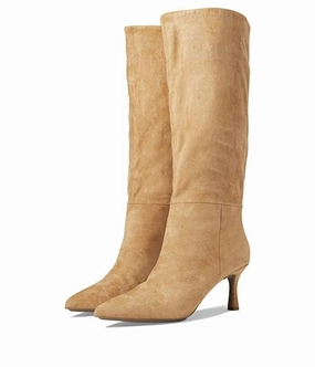 Anne Klein Rizzo Women's 9 Tan Pointed Toe Stiletto Heel Knee High Boots ZPO3419 Womens Boot Deals Today