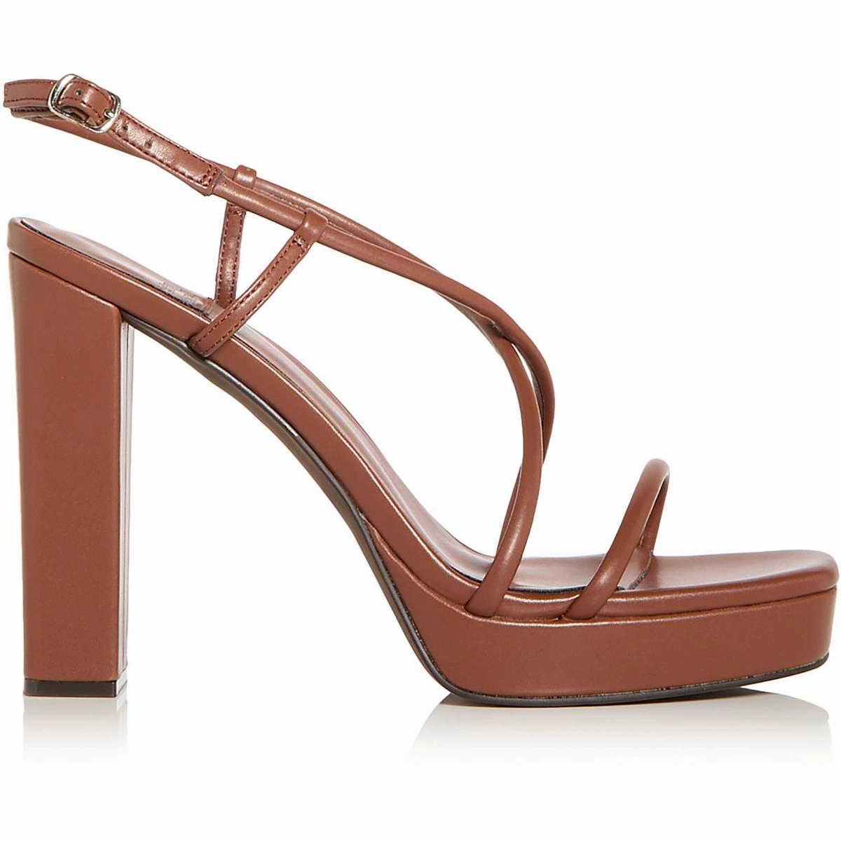 Aperitif Womens Faux Leather Ankle Strap Platform Sandals