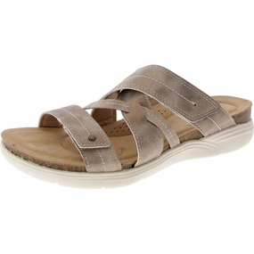 April Willow Womens Faux Leather Strappy Slide Sandals Womens Beach Sandals special deal