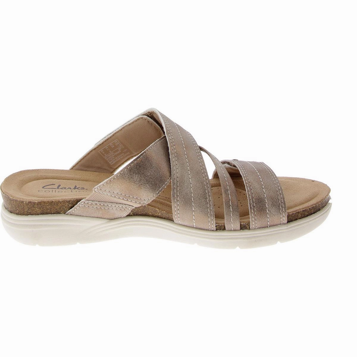 April Willow Womens Faux Leather Strappy Slide Sandals