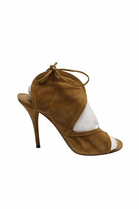 Aquazzura Cut Out Sandals in Brown Suede Cheap Womens Sandals clearance