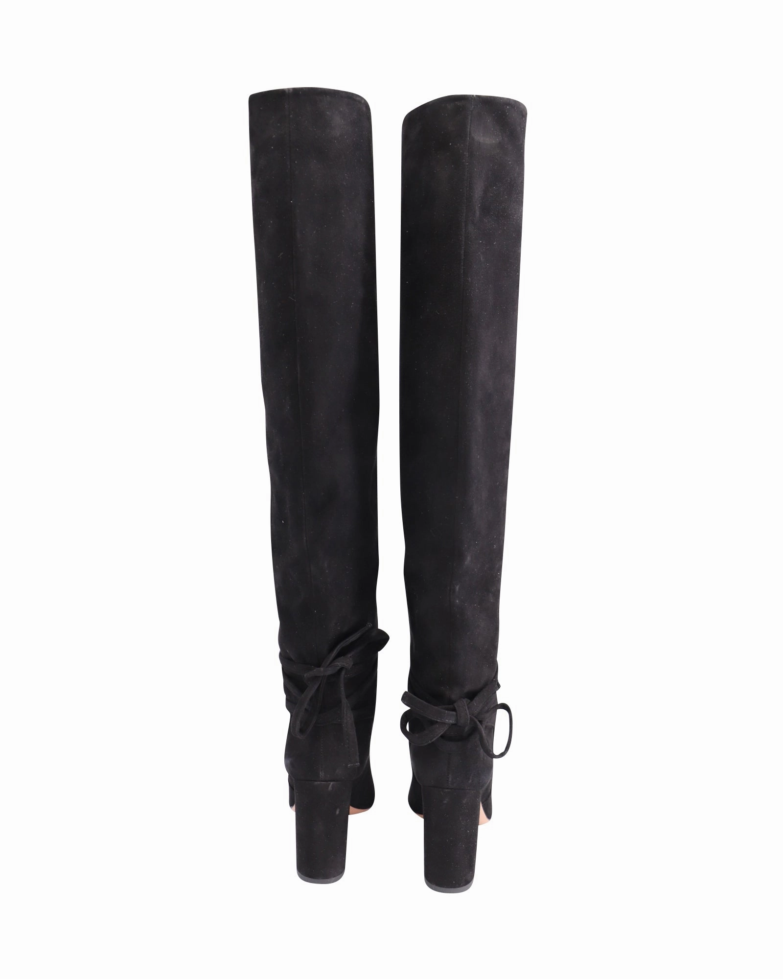 Aquazzura Milano 85 Boots in Black Suede