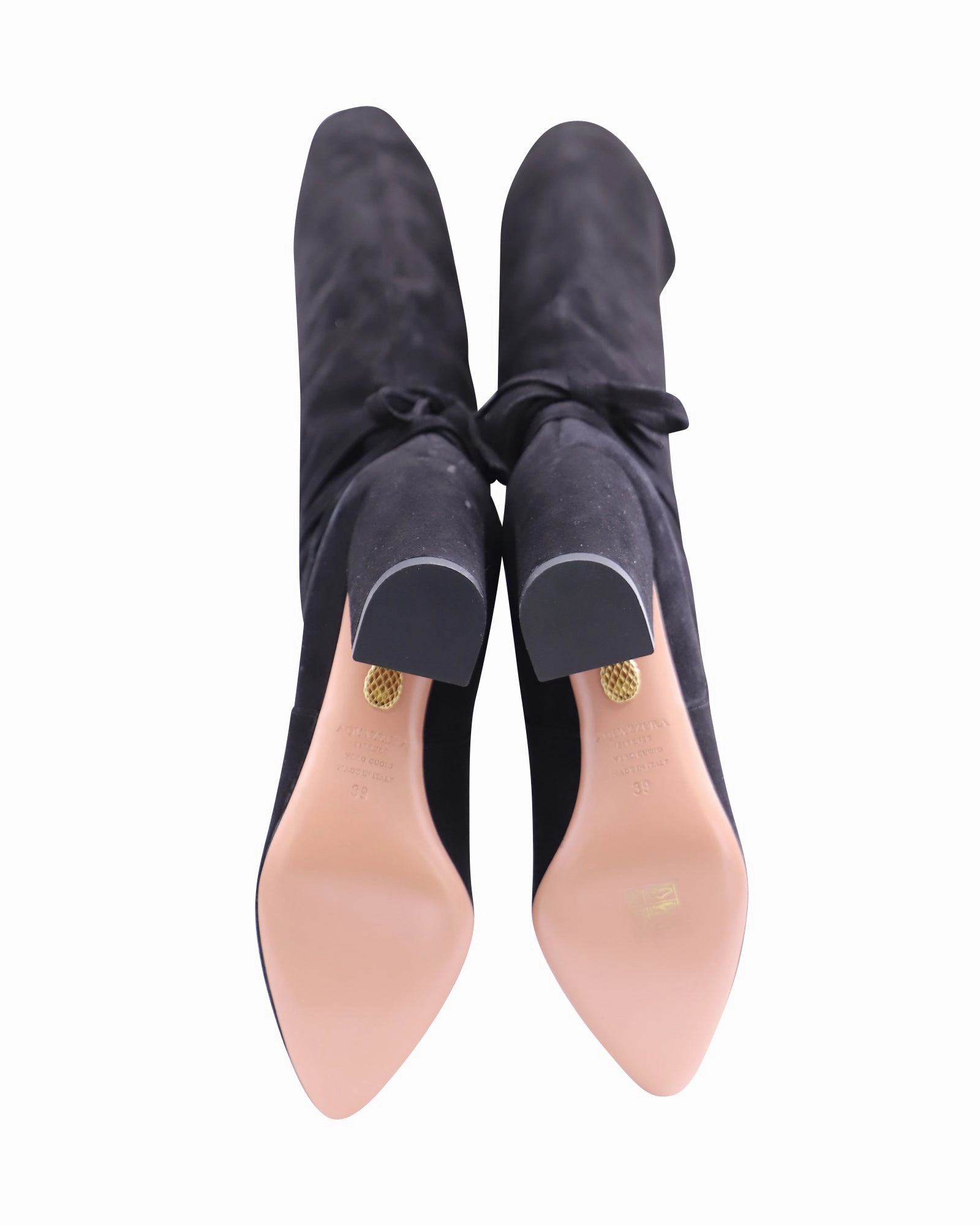 Aquazzura Milano 85 Boots in Black Suede