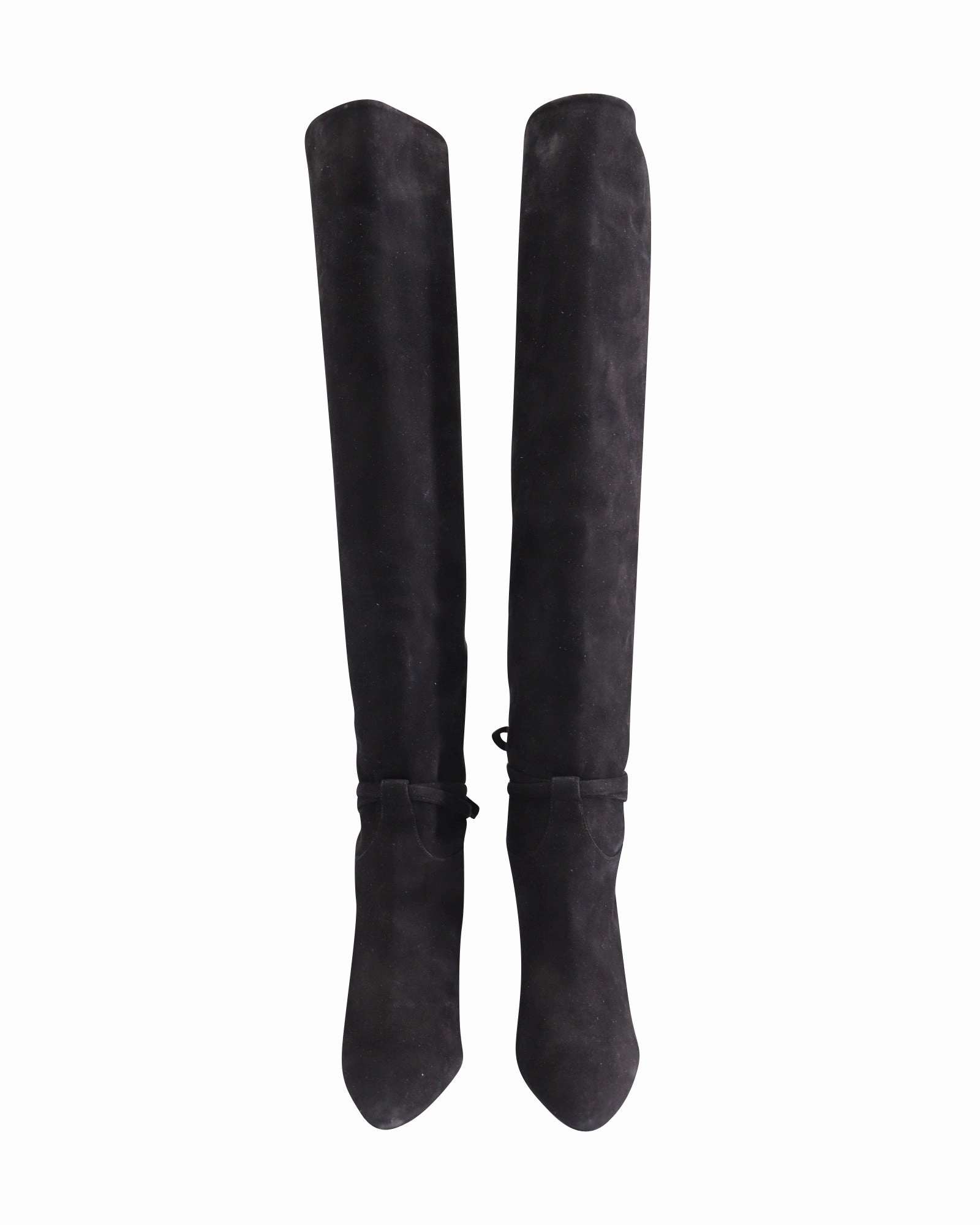 Aquazzura Milano 85 Boots in Black Suede