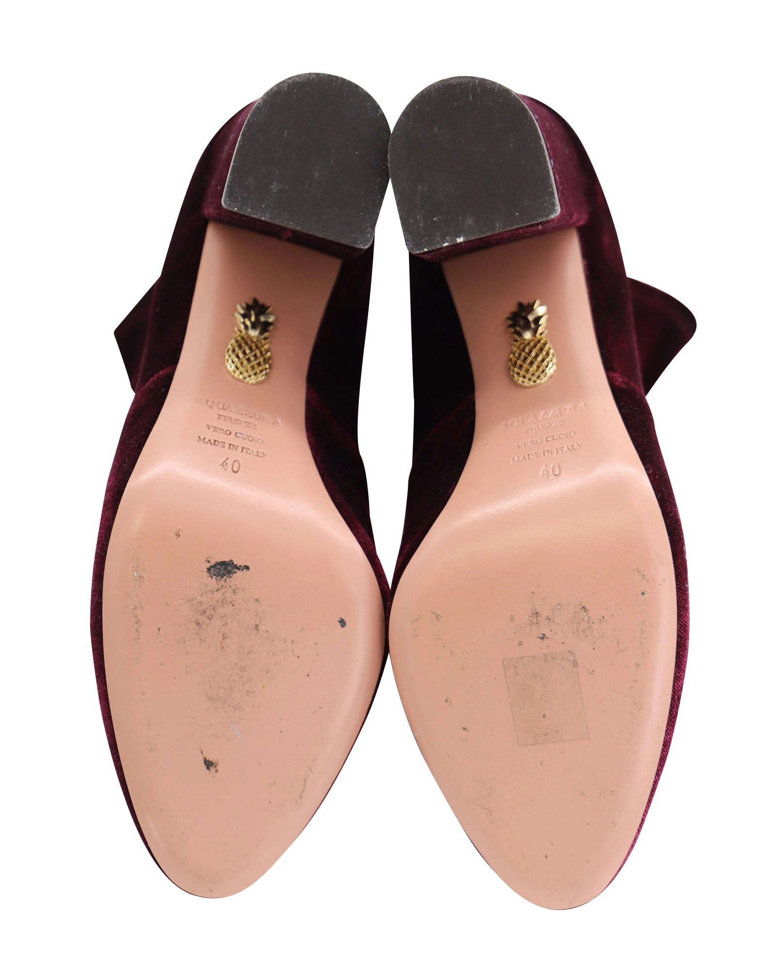 Aquazzura So Me 85 Ankle Boots in Burgundy Velvet