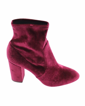 Aquazzura So Me 85 Ankle Boots in Burgundy Velvet Womens Boots clearance deals